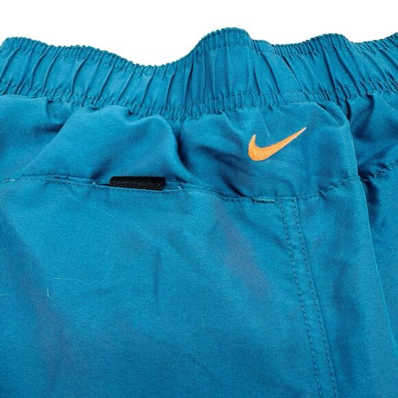 Nike Swimming Trunks Shorts 7 Inch Inseam Mens Size Small Teal Green Orange EUC - Picture 4 of 6